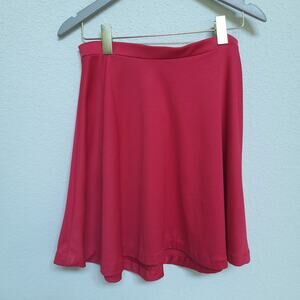 Handmade Red Skater Skirt Womens Small Medium Elastic Waist Stretch Mini skirt